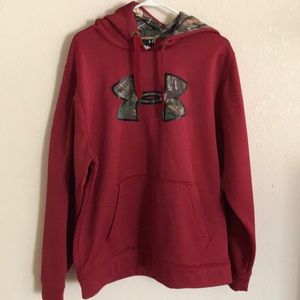 Under armor red camo hoodie.